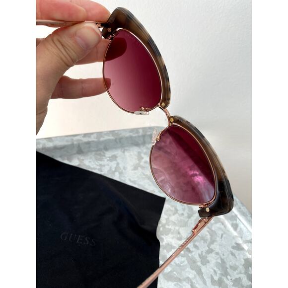 Ted Baker Semi Metal/Plastic Cat Eye Women's Sunglasses Ivory Tortise TBW051 - Picture 9 of 15